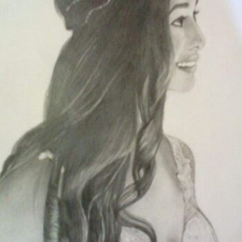 Drawing titled "Noiva" by Sandra Regina Herrera, Original Artwork, Pencil