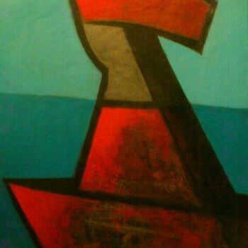 Painting titled "Light boat" by Michel Maquaire, Original Artwork, Oil