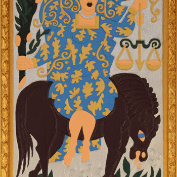 Peinture intitulée "Cavalière de Bâton" par Marcel Mariono, Œuvre d'art originale, Acrylique