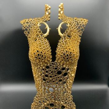 Scultura intitolato ""Eva" Buste femme c…" da Yohan Plu, Opera d'arte originale, Metalli