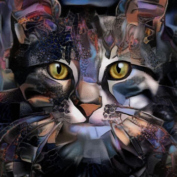 Artes digitais intitulada "Lélo , cat" por L.Roche, Obras de arte originais, Acrílico