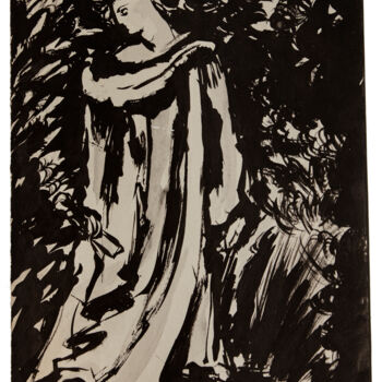 Dessin intitulée "Dante" par Marcel Mariono, Œuvre d'art originale, Encre