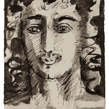 Dessin intitulée "David" par Marcel Mariono, Œuvre d'art originale, Encre