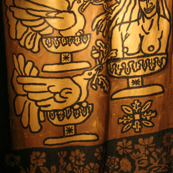 Art textile intitulée "Tenture" par Marcel Mariono, Œuvre d'art originale, Tissu