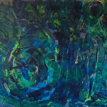 Painting titled "Otros mundos" by Angela Ortiz, Original Artwork, Acrylic Mounted on Wood Stretcher frame