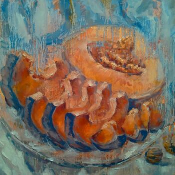 Painting titled "Autumn Fragrance" by Alex Klas, Original Artwork, Oil Mounted on Wood Stretcher frame