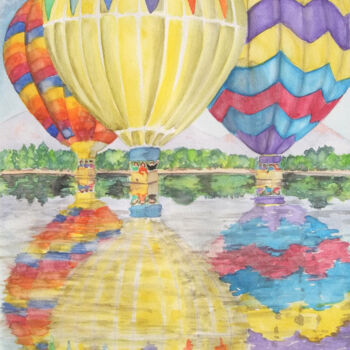 Painting titled "Aquarelle originale…" by Isabelle Redonnet, Original Artwork, Watercolor
