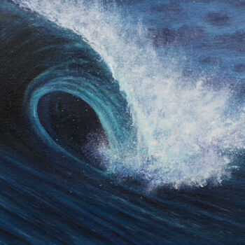 Painting titled "Peinture "Vague au…" by David Quant, Original Artwork, Acrylic