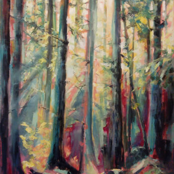 绘画 标题为“Forêt n° 2” 由Muriel Henry, 原创艺术品, 油 安装在木质担架架上
