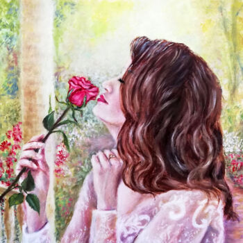 Painting titled "Enjoying the Moment" by Iryna Fedarava, Original Artwork, Oil
