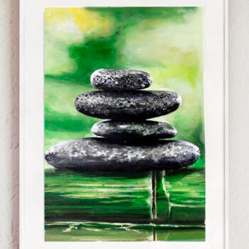 Peinture intitulée "Painting bamboo on…" par Tatiana Kvasnitsina, Œuvre d'art originale, Acrylique