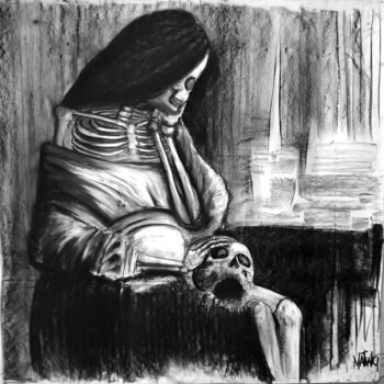图画 标题为“LaMadeleine à la ve…” 由Grotsk, 原创艺术品, 木炭