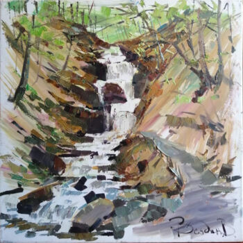 Peinture intitulée "водопад Шепит" par Bogdan Burak, Œuvre d'art originale, Huile