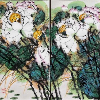 Painting titled "Fresh dew 清露 （No.18…" by Dayou Lu, Original Artwork, Pigments