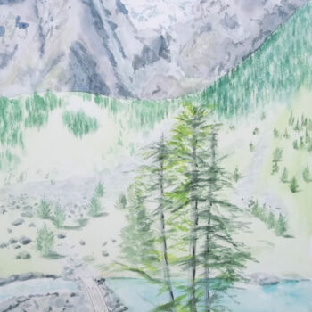 Painting titled "Aquarelle originale…" by Isabelle Redonnet, Original Artwork, Watercolor
