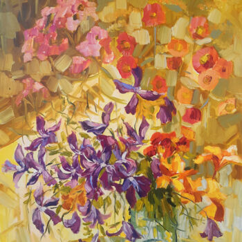 Ζωγραφική με τίτλο "Flowers From The Ga…" από Natalia Pismak, Αυθεντικά έργα τέχνης, Λάδι