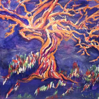 Картина под названием "Orange Tree" - Najma Soonasra, Подлинное произведение искусства, Акрил