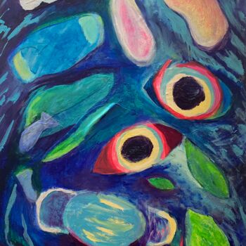 Pittura intitolato "Couvert Découvert" da Judydcreates, Opera d'arte originale, Acrilico Montato su Telaio per barella in le…
