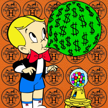 Peinture intitulée "Richie Dollar Gum" par N Nathan, Œuvre d'art originale, Peinture numérique