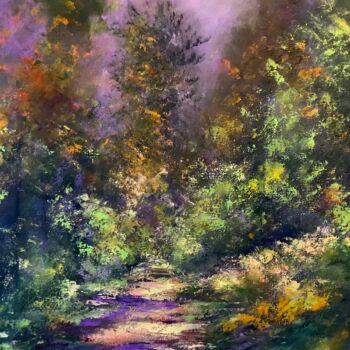 Peinture intitulée "La forêt du Ferret" par Anne Vignau, Œuvre d'art originale, Acrylique