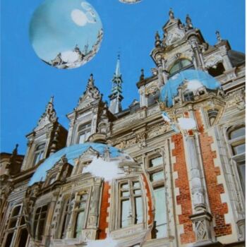 Peinture intitulée "De passage à fécamp" par Manu Surreabulliste, Œuvre d'art originale
