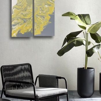 Peinture intitulée "Yellow River" par Anastasia Grik, Œuvre d'art originale, Acrylique