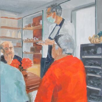 Peinture intitulée "La Commande - N°1 -…" par Chéker, Œuvre d'art originale, Huile Monté sur Châssis en bois