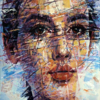 Malerei mit dem Titel "PORTRAIT-F" von Aleksandr Ilichev, Original-Kunstwerk, Acryl