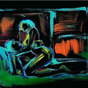 Peinture intitulée "Nude Couple" par Anna Radis (Anna Radis Art), Œuvre d'art originale, Acrylique