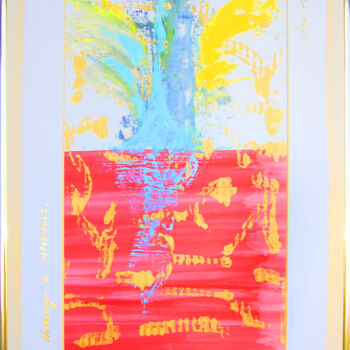 Schilderij getiteld "For Joy XVII." door Sarah I. Avni, Origineel Kunstwerk, Olie Gemonteerd op Karton