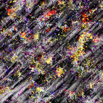 Digital Arts titled ""Farbenteppich" 2021" by Keep Magic, Original Artwork, Digital Painting Mounted on Wood Stretcher frame