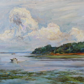 Painting titled "Ярославль. Вид на К…" by Dmitry Veltishchev, Original Artwork, Oil