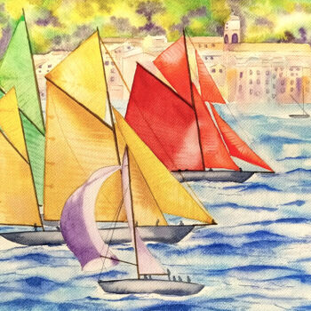 「Aquarelle originale…」というタイトルの絵画 Isabelle Redonnetによって, オリジナルのアートワーク, 水彩画