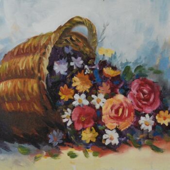 Pittura intitolato "Wildflowers" da Tata Vo, Opera d'arte originale, Olio