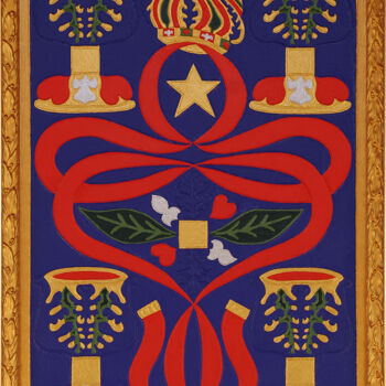 Peinture intitulée "Quatre de Coupe" par Marcel Mariono, Œuvre d'art originale, Acrylique