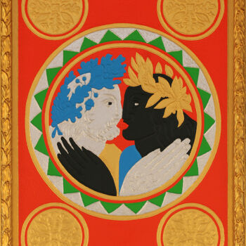 Peinture intitulée "Cinq de Denier" par Marcel Mariono, Œuvre d'art originale, Acrylique