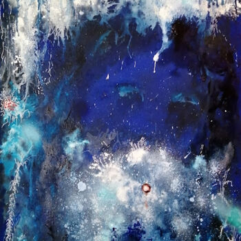 Peinture intitulée "Bleu Gitane" par Frederic Janssens (Fredj), Œuvre d'art originale, Acrylique