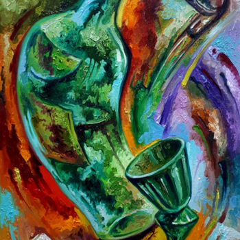 Malerei mit dem Titel "Absinthe please" von Serhii Voichenko, Original-Kunstwerk, Öl