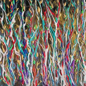 Peinture intitulée "arbres au printemps" par Lea Monnier Art, Œuvre d'art originale, Acrylique