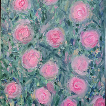 Painting titled "Petite Botanique N°…" by Stéphanie Menard, Original Artwork, Oil Mounted on Wood Stretcher frame