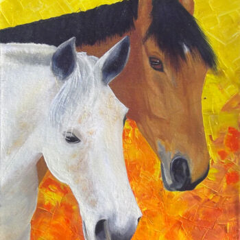Schilderij getiteld "Peinture à l'huile…" door Isabelle Redonnet, Origineel Kunstwerk, Olie Gemonteerd op Frame voor houten…