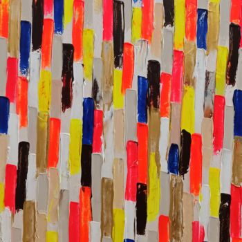 Painting titled "Pluie de Liberté 12" by Delphine Dessein, Original Artwork, Acrylic