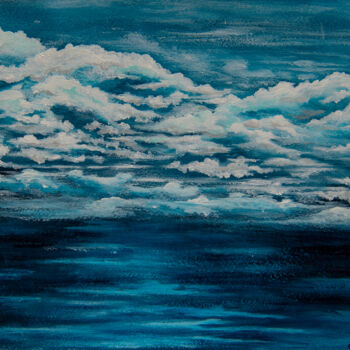 Pintura titulada "Clouds under sea -…" por Elena Polak, Obra de arte original, Acrílico