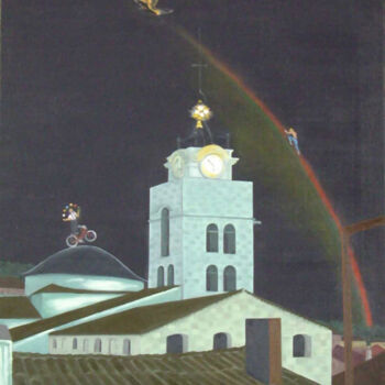 Pintura titulada "Nit màgica (Un dia…" por Josep Maria Fontanet Sureda, Obra de arte original, Oleo Montado en Bastidor de c…