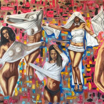 Schilderij getiteld "Sexy White" door Hüseyin Ak, Origineel Kunstwerk, Olie