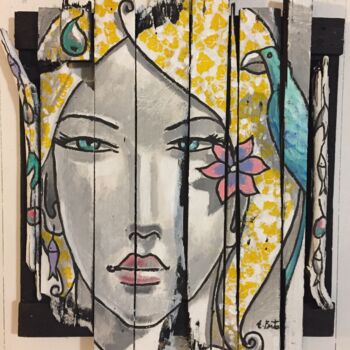 Malerei mit dem Titel "belle blond" von Esteves Brito, Original-Kunstwerk, Acryl