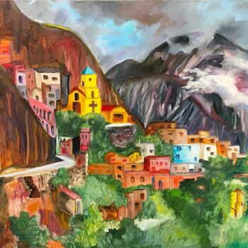 Malerei mit dem Titel "Así en el cielo com…" von Liliana Beatriz Teruel, Original-Kunstwerk, Öl