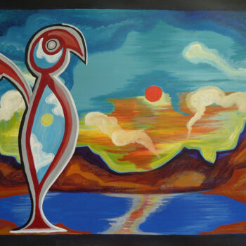 Peinture intitulée "La Porte du temps" par Aurélie Sarrazin, Œuvre d'art originale, Acrylique