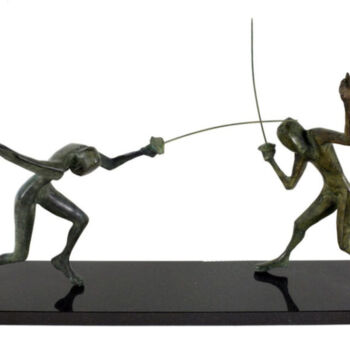 Sculpture titled "Fencing duel" by Kristof Toth, Original Artwork, Bronze
