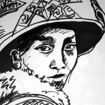 Dessin intitulée "Femme" par Isabelle Jura, Œuvre d'art originale, Marqueur